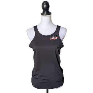 Lucky in Love Black Tie Back Sleevless Tank Top Size Medium Pickleball Tennis